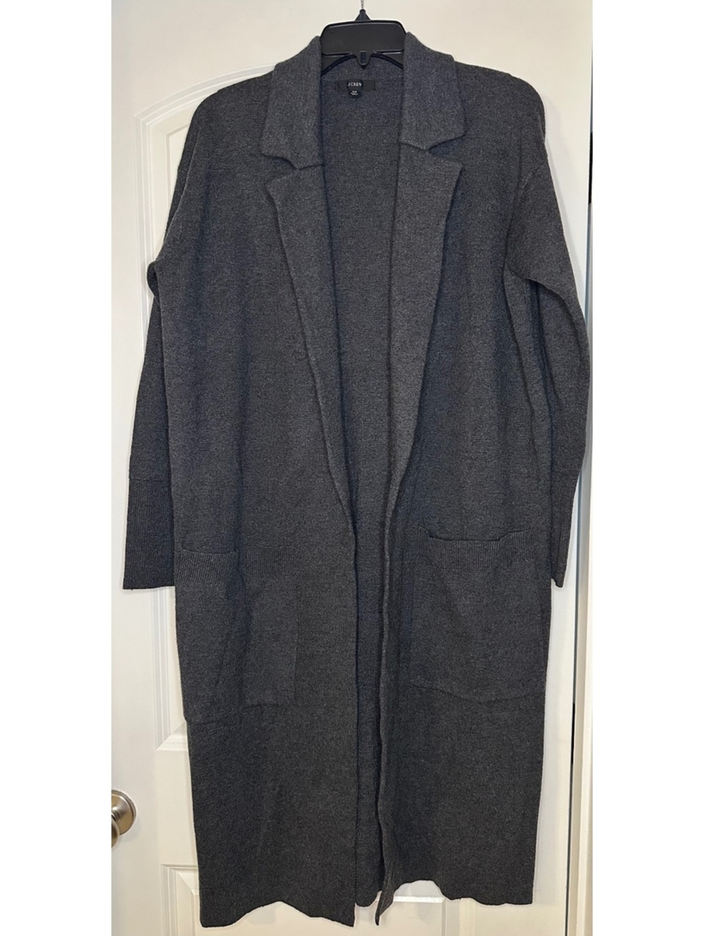 J.Crew Women's Long Gray Open Front Cardigan Wool Cotton Sweater Size X Small